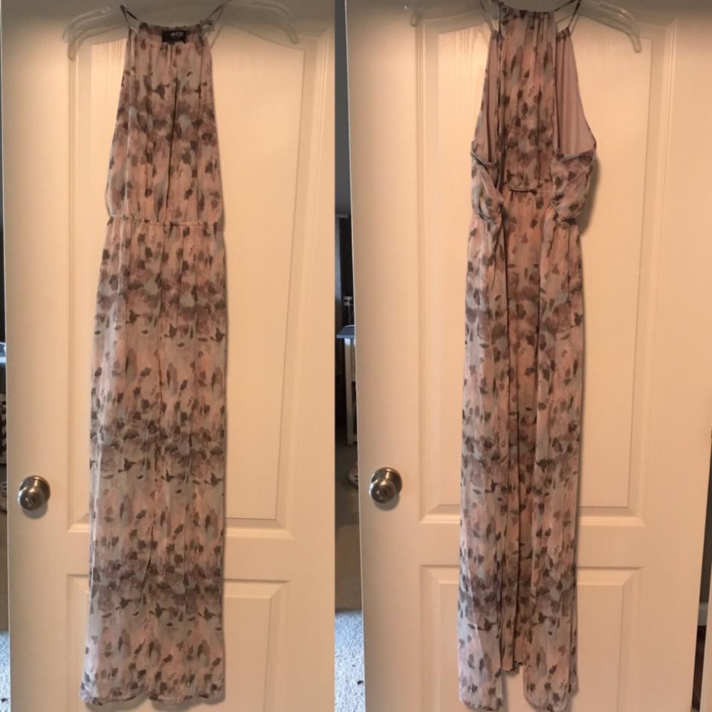 Small MOD maxi dress halter neck tie